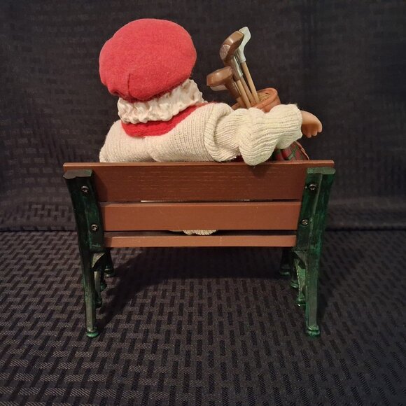 Department 56 Possible Dreams Checking It Twice Golfing Santa on Bench Golf Bag - Picture 4 of 11